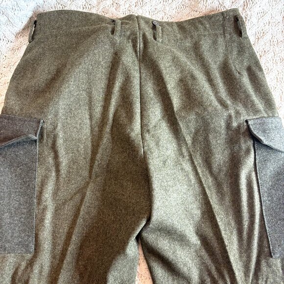 WW2 REAL VINTAGE Army Military Wool Cargo Pocket Pants Collectible NEW UNUSED - Picture 9 of 11